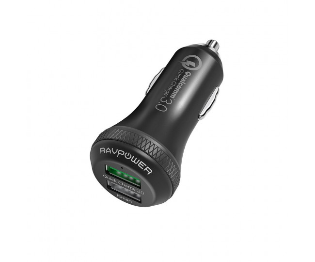 RAVPower USB Car Charger 2xUSB Qualcomm Quick Charge 3.0 36W Black (RP-VC007)